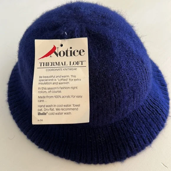Vintage Navy Blue Wool Hat - Picture 4 of 11